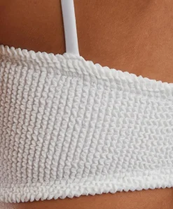 Hunza G Swimwear^White Misty Bikini with Pearly Hoops
