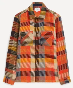 Wax London Coats & Jackets^Whiting Orange Pike Check Overshirt