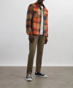 Wax London Coats & Jackets^Whiting Orange Pike Check Overshirt