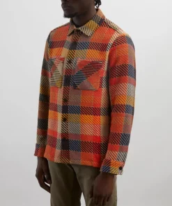Wax London Coats & Jackets^Whiting Orange Pike Check Overshirt