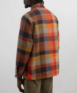 Wax London Coats & Jackets^Whiting Orange Pike Check Overshirt