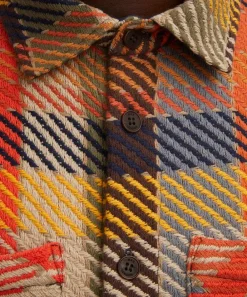 Wax London Coats & Jackets^Whiting Orange Pike Check Overshirt