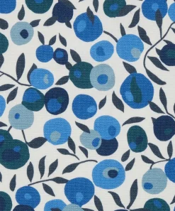 Liberty Interiors Furnishing Fabrics^Wiltshire Blossom Landsdowne Linen in Lapis Dark