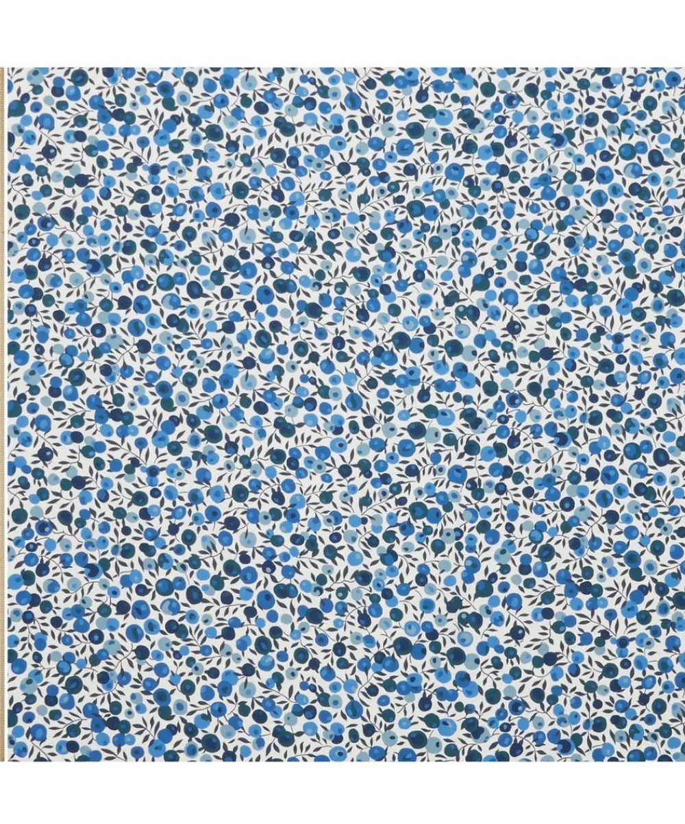 Liberty Interiors Furnishing Fabrics^Wiltshire Blossom Landsdowne Linen in Lapis Dark