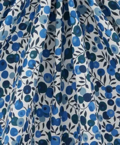 Liberty Interiors Furnishing Fabrics^Wiltshire Blossom Landsdowne Linen in Lapis Dark