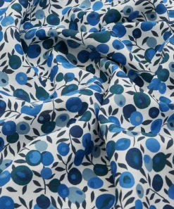 Liberty Interiors Furnishing Fabrics^Wiltshire Blossom Landsdowne Linen in Lapis Dark