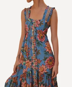 FARM Rio Dresses^Wonderful Bouquet Blue Maxi-Dress