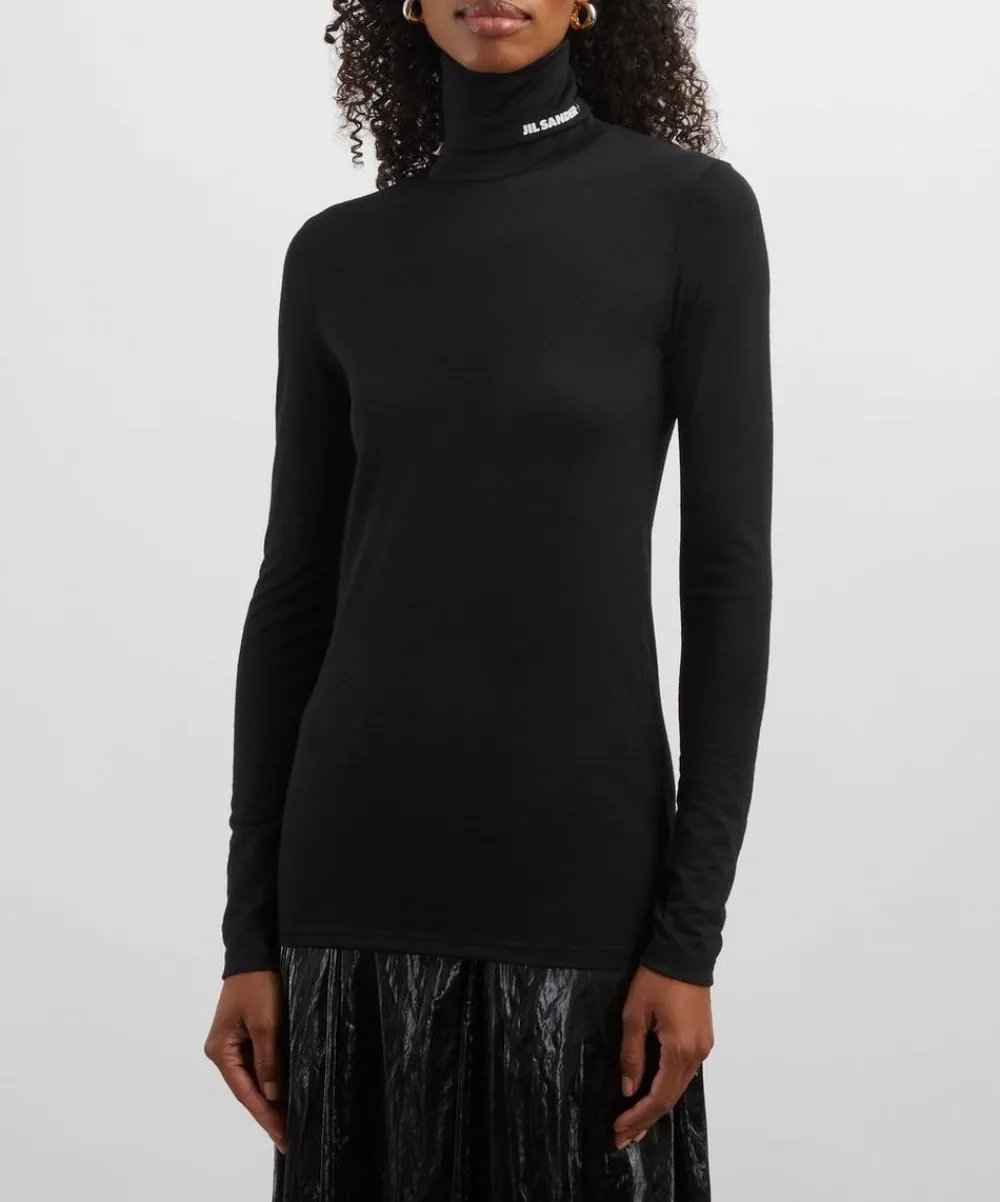 Jil Sander Tops^Wool-Blend High-Neck T-Shirt