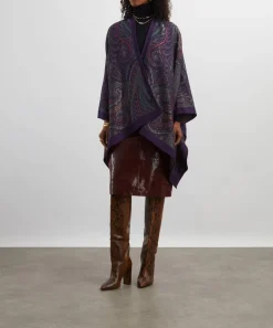 Etro Coats & Jackets^Wool-Blend Paisley Poncho