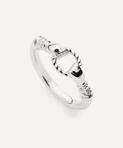 Missoma Rings^X Harris Reed Rhodium-Plated In Good Hands Stacking Ring