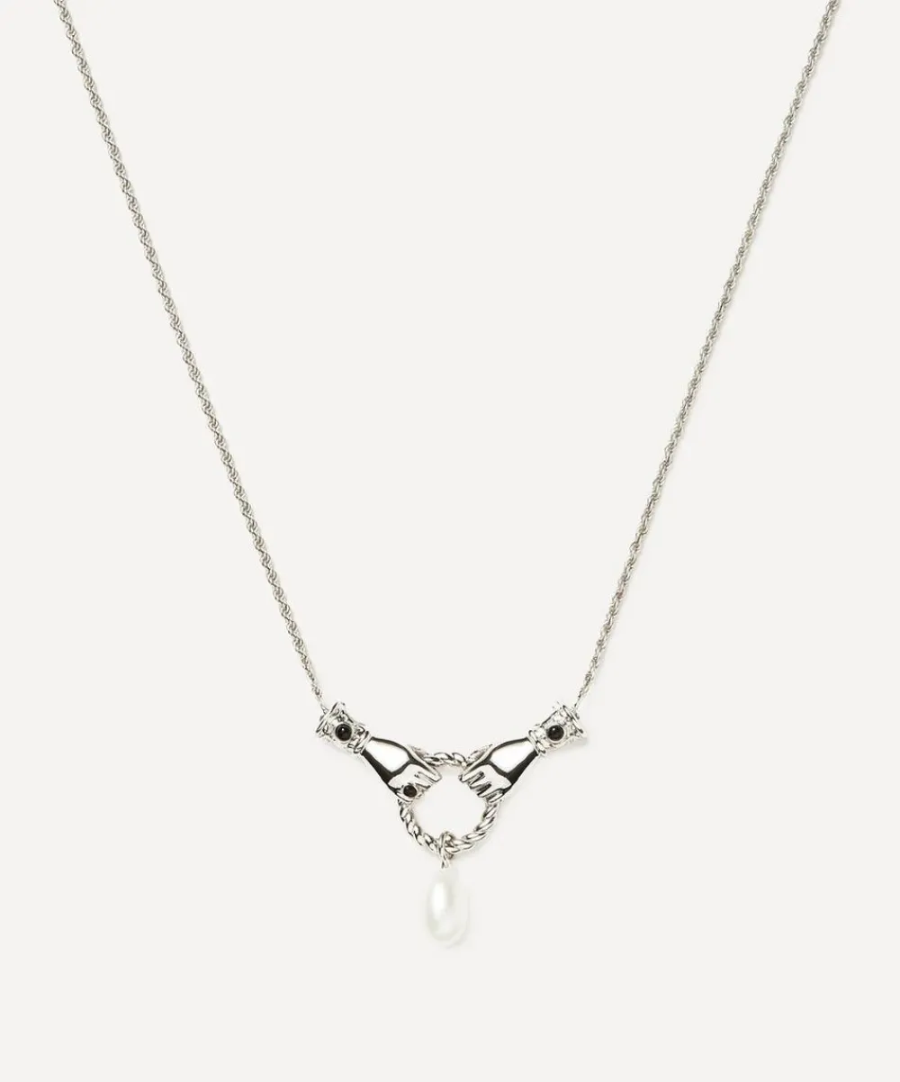 Missoma Necklaces^X Harris Reed Silver-Plated In Good Hands Drop Pendant Necklace