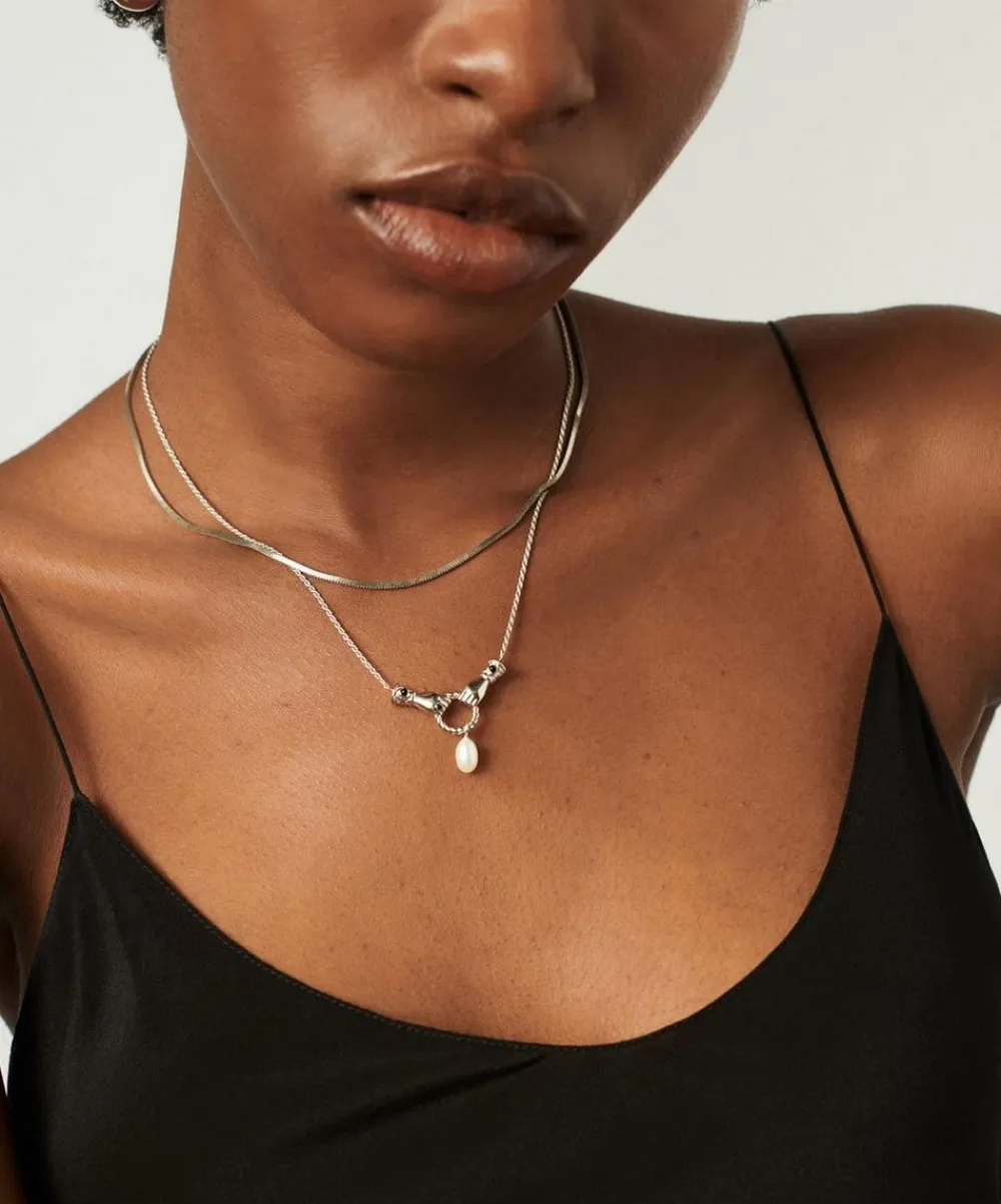 Missoma Necklaces^X Harris Reed Silver-Plated In Good Hands Drop Pendant Necklace