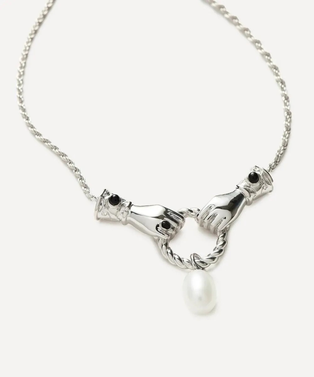 Missoma Necklaces^X Harris Reed Silver-Plated In Good Hands Drop Pendant Necklace