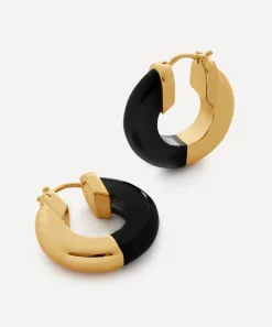 Monica Vinader Earrings^X Kate Young 18ct Gold-Plated Vermeil Silver Gemstone Small Hoop Earrings
