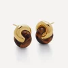 Monica Vinader Earrings^X Kate Young 18ct Gold-Plated Vermeil Silver Gemstone Link Stud Earrings