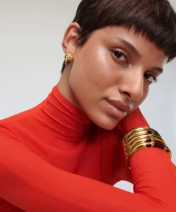 Monica Vinader Earrings^X Kate Young 18ct Gold-Plated Vermeil Silver Gemstone Link Stud Earrings