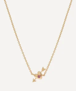 Anna + Nina Necklaces|Necklaces^x Liberty 14ct Gold Arrowed Heart Pendant Necklace