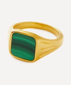 Missoma Rings^X Lucy Williams 18ct Gold-Plated Vermeil Silver Square Signet Ring