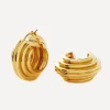 Missoma Earrings^X Lucy Williams 18ct Gold-Plated Medium Chunky Ridge Hoop Earrings