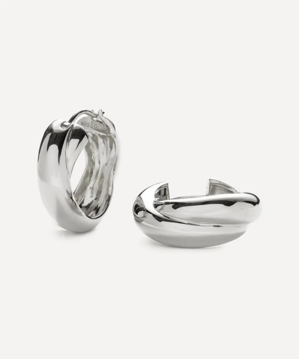 Missoma Earrings^X Lucy Williams Silver-Plated Chunky Medium Entwine Hoop Earrings