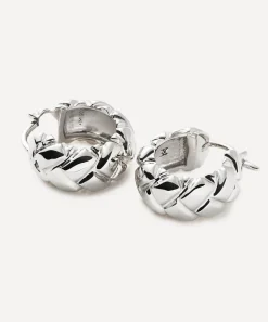 Missoma Earrings^X Lucy Williams Sterling Silver Waffle Mini Hoop Earrings