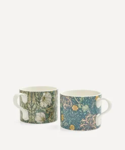 Spode Mugs^x Morris and Co. Seaweed and Pimpernel Mugs Set of 2