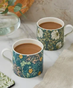 Spode Mugs^x Morris and Co. Seaweed and Pimpernel Mugs Set of 2