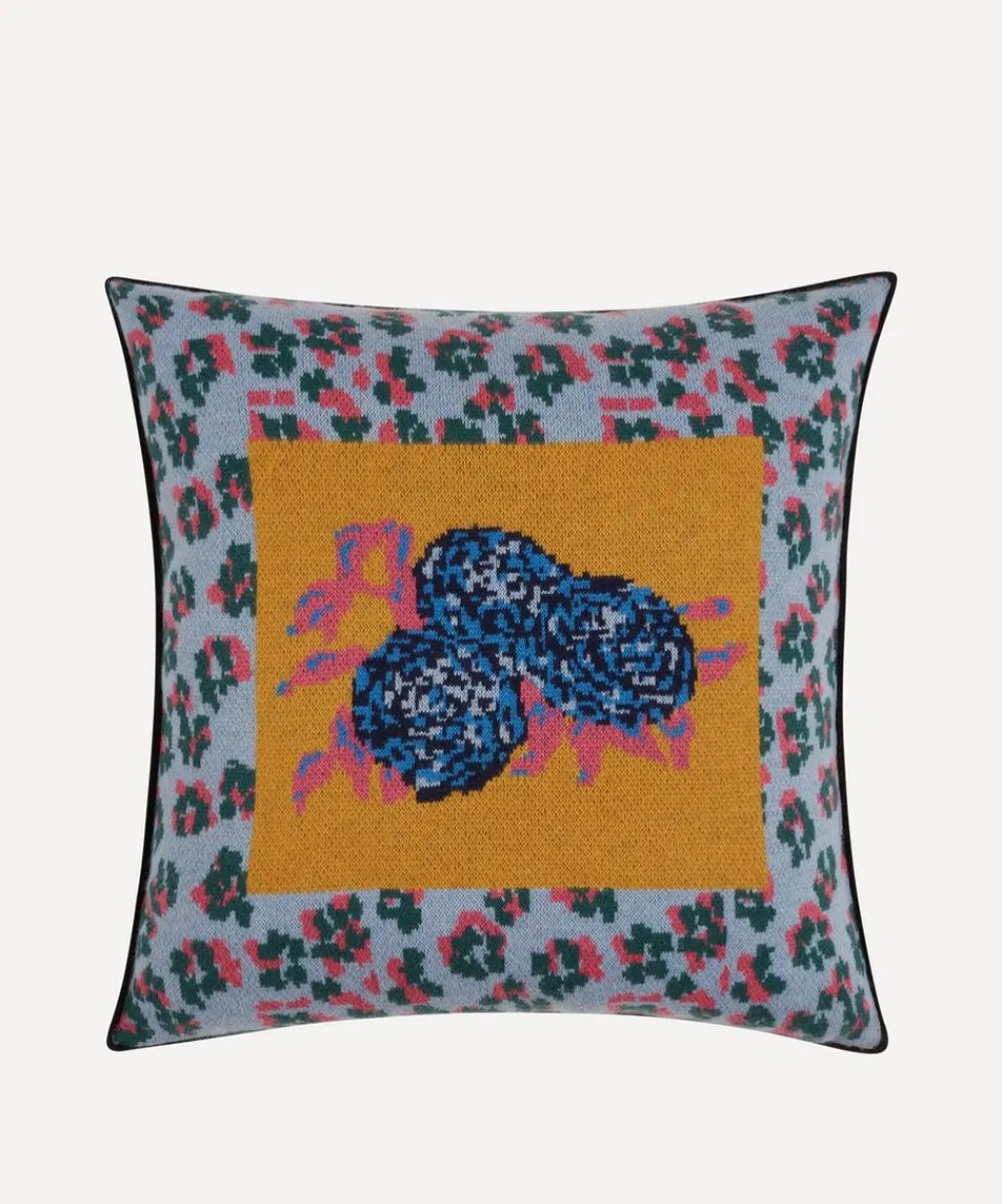 Lisa Corti Cushions^x Saved NY Leopard Gold Cashmere Cushion