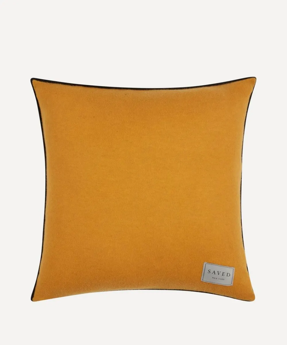 Lisa Corti Cushions^x Saved NY Leopard Gold Cashmere Cushion