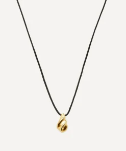 Missoma Necklaces^X Savi 18ct Gold-Plated Ridge Droplet Pendant Necklace