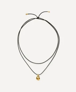 Missoma Necklaces^X Savi 18ct Gold-Plated Ridge Droplet Pendant Necklace