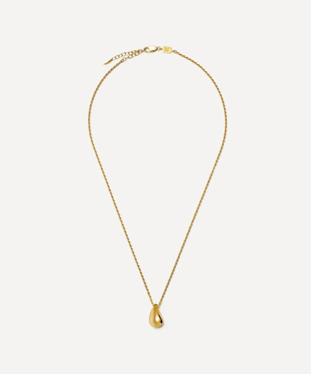 Missoma Necklaces^X Savi 18ct Gold-Plated Vermeil Silver Sculptural Droplet Pendant Necklace