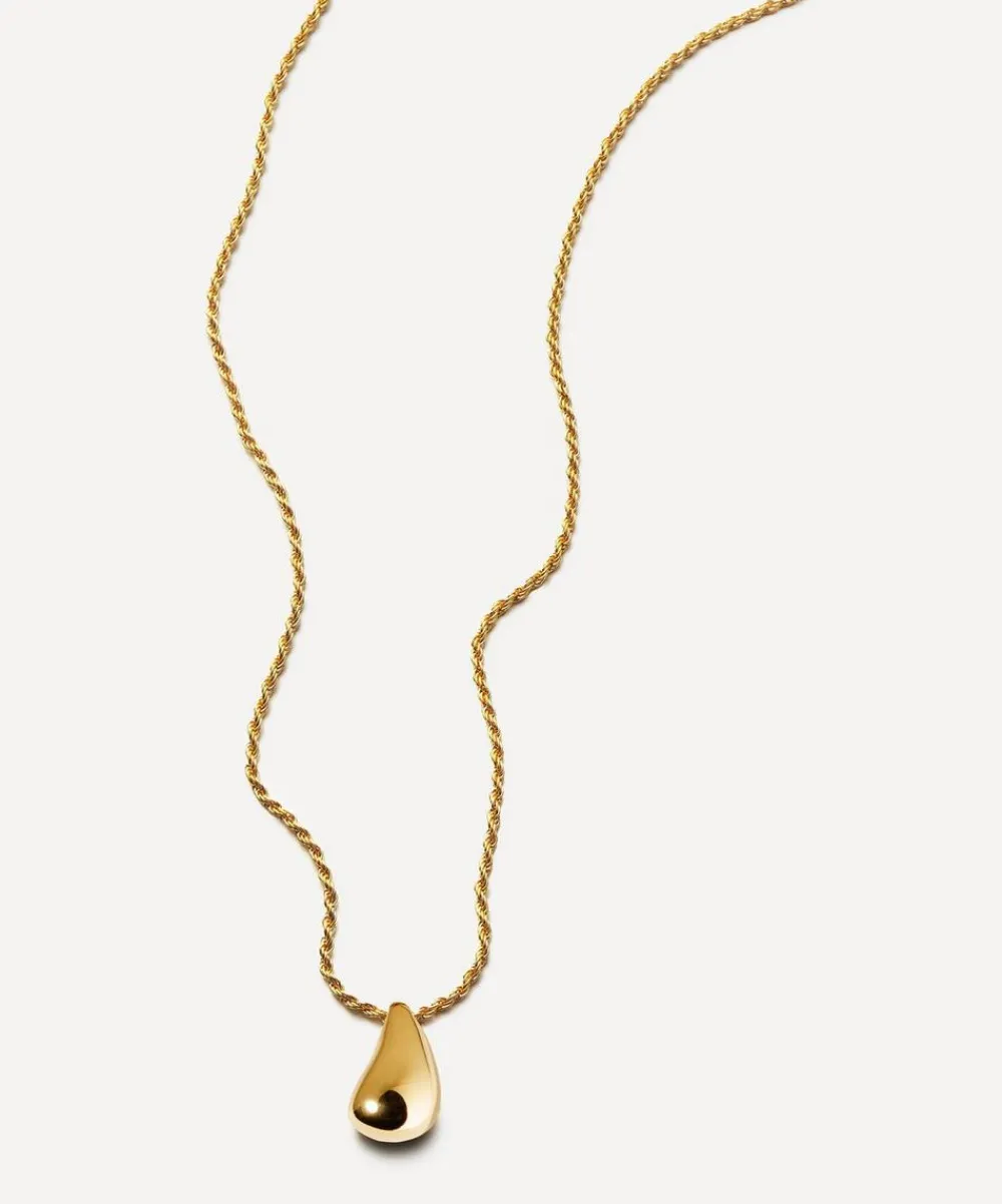 Missoma Necklaces^X Savi 18ct Gold-Plated Vermeil Silver Sculptural Droplet Pendant Necklace