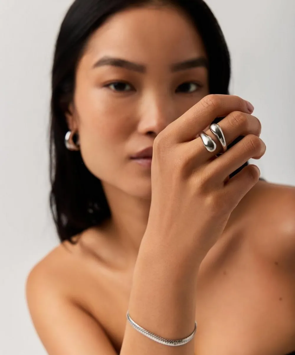 Missoma Rings^X Savi Sterling Silver Sculptural Crossover Ring