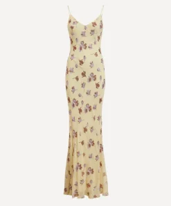 Self-Portrait Dresses^Yellow Floral Rhinestone Maxi Dress