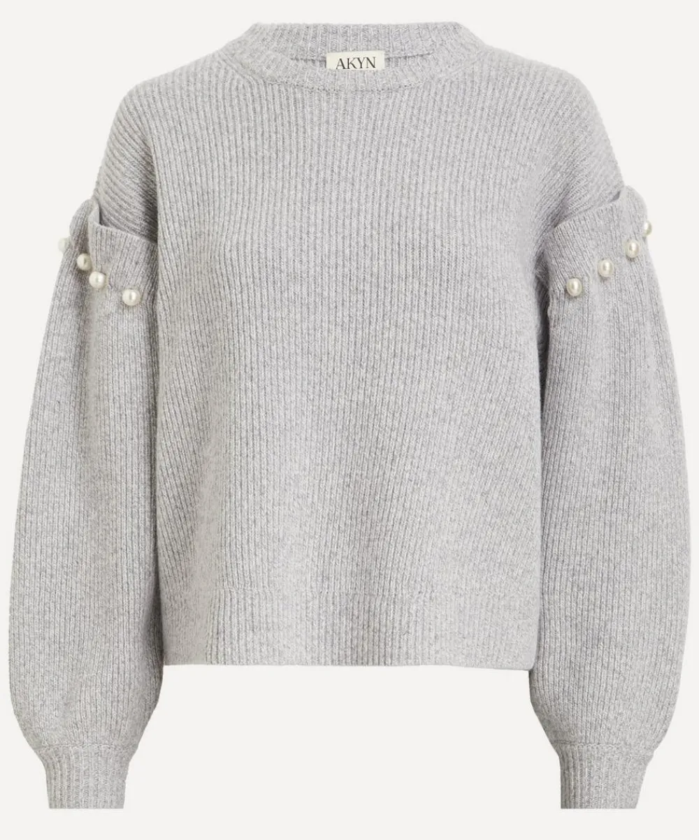 AKYN Knitwear^Yuki Grey Marl Jumper