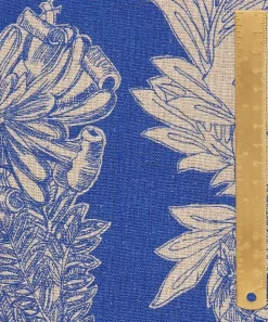 Liberty Interiors Furnishing Fabrics^Zennor Arbour Ladbroke Linen in Lapis