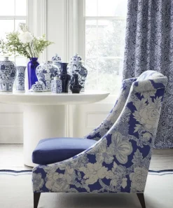 Liberty Interiors Furnishing Fabrics^Zennor Arbour Ladbroke Linen in Lapis