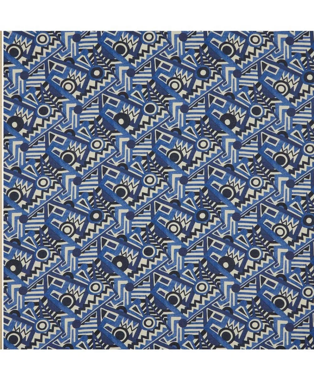 Liberty Interiors Furnishing Fabrics^Zig Zag Linen in Aviator
