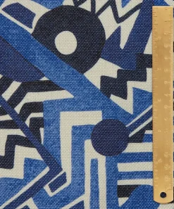 Liberty Interiors Furnishing Fabrics^Zig Zag Linen in Aviator