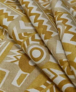 Liberty Interiors Furnishing Fabrics^Zig Zag Linen in Sahara