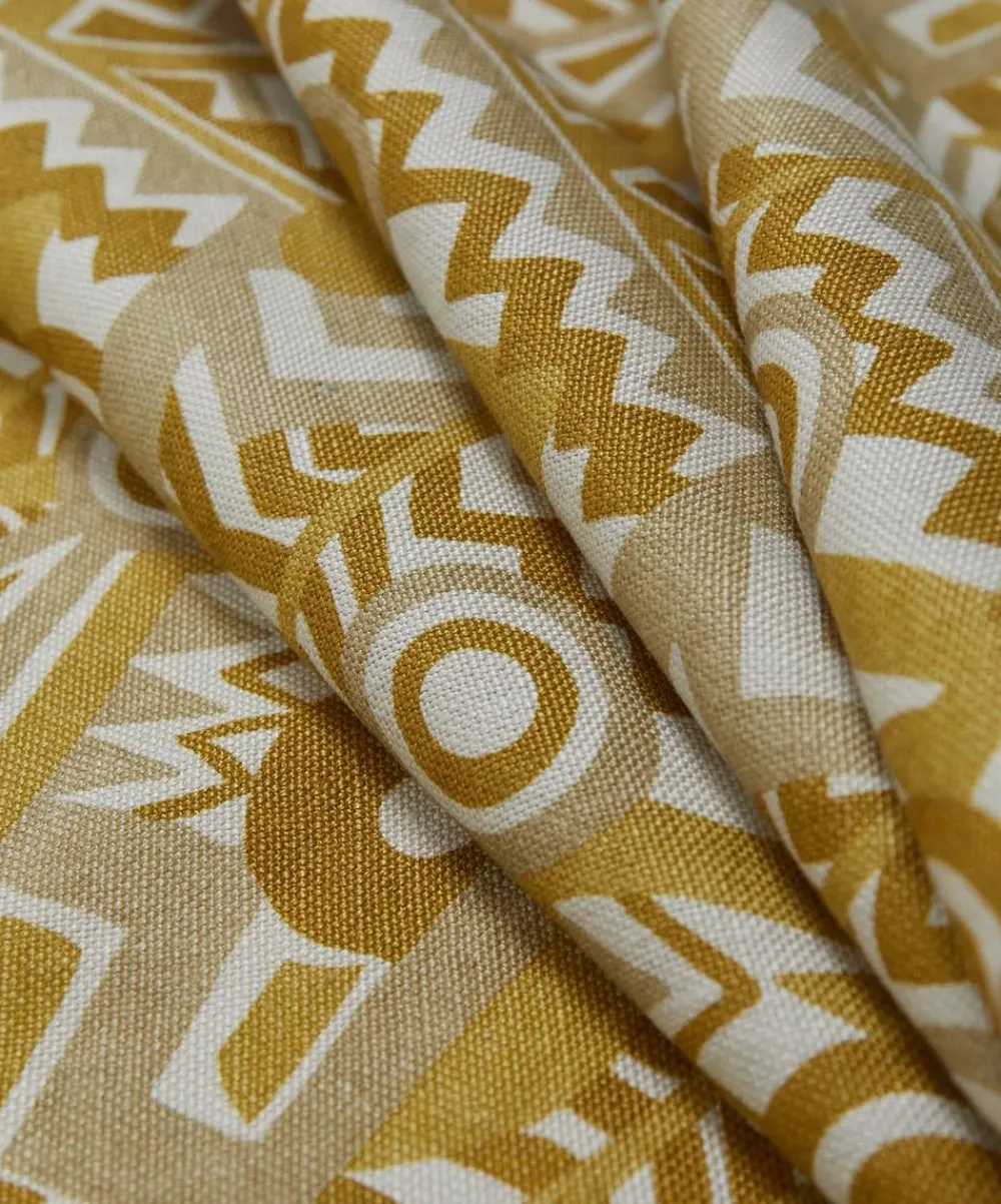 Liberty Interiors Furnishing Fabrics^Zig Zag Linen in Sahara