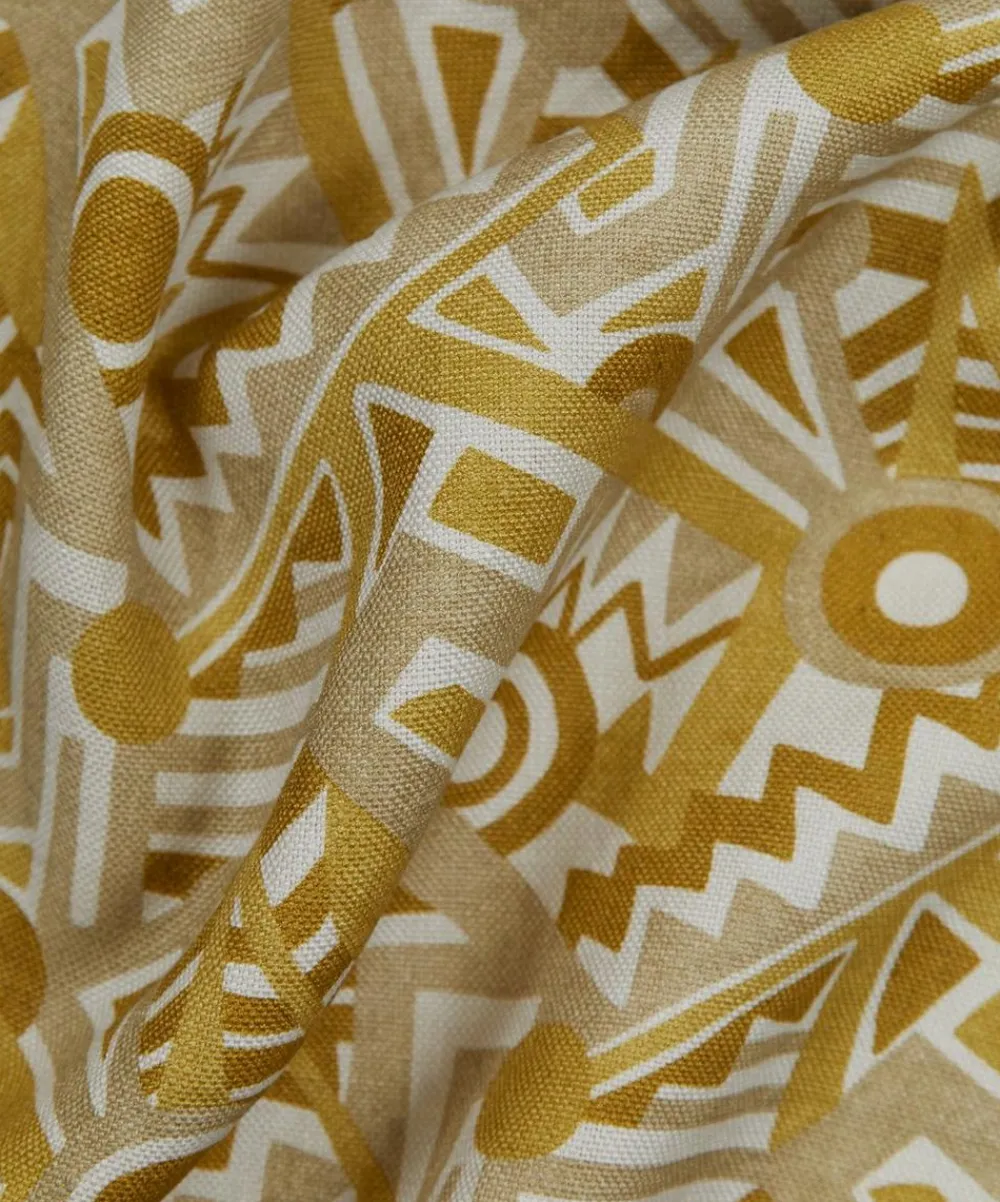 Liberty Interiors Furnishing Fabrics^Zig Zag Linen in Sahara
