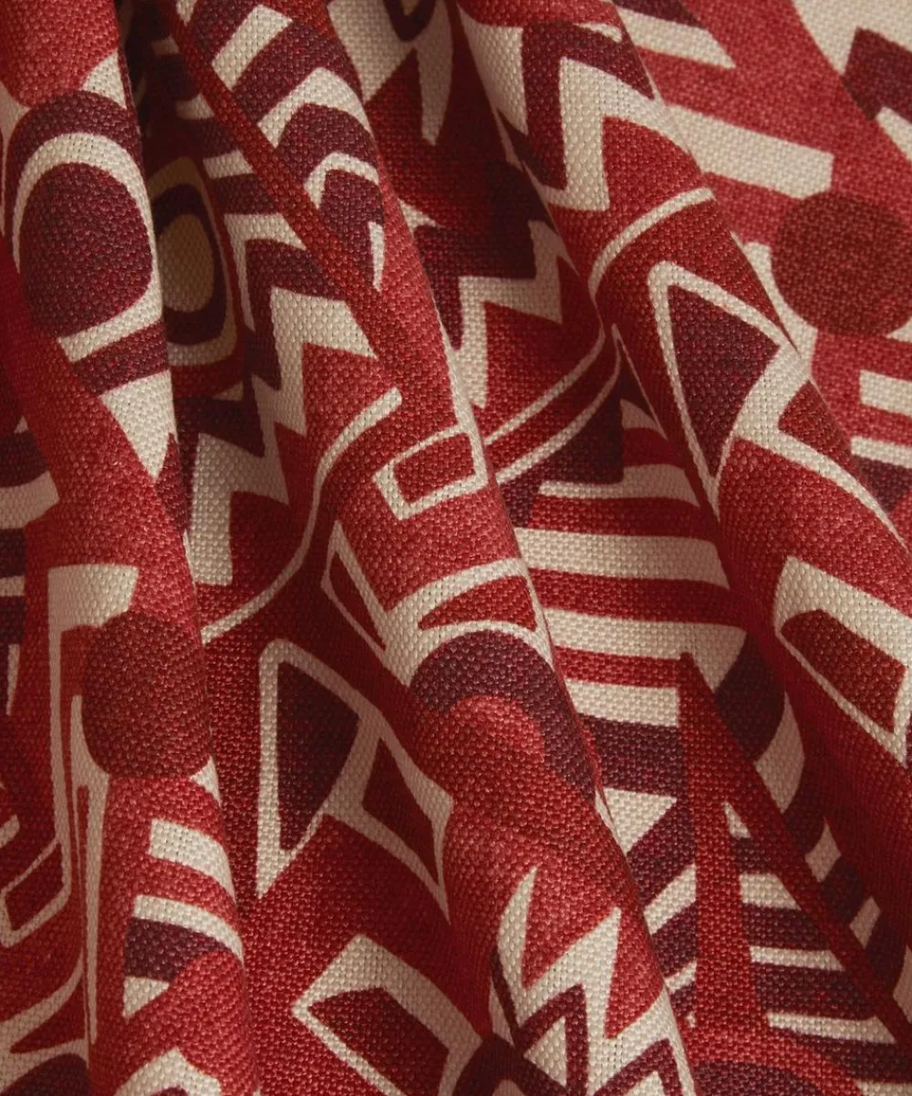 Liberty Interiors Furnishing Fabrics^Zig Zag Linen in Vesuvio